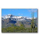 Photo of some rare snow on the eastern peak of Superstition Mountain just to the east of the Phoenix Arizona metropolitan area